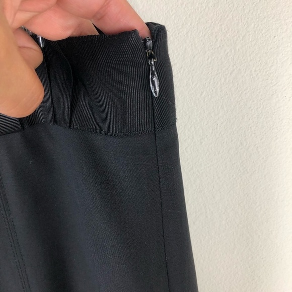 Theory- Black Pencil Skirt bow ribbon belt hem - Picture 4 of 13